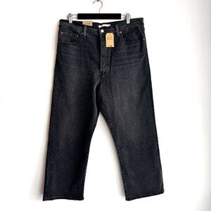 Levi's Ribcage Straight Ankle Black/ Grey Denim Jeans 33/27